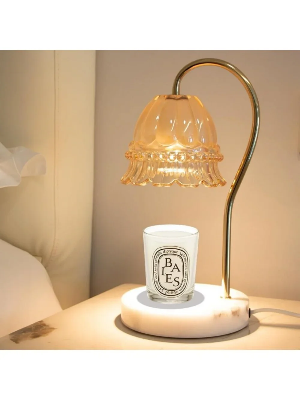 Electric Candle Warmer Lamp with Timer & Dimmer, 2 Bulbs, Home Decor Gift